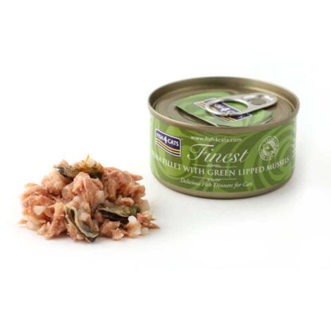 Fish4Cats - Filetes de atún con mejillón de labios verdes - Comida húmeda para gatos 70 g