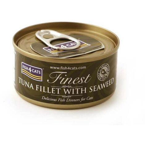 Fish4Cats - Filetti di tonno con alghe - Cibo umido per gatti 70 g