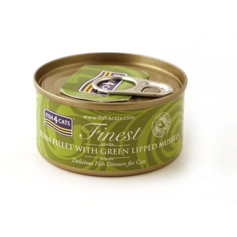 Fish4Cats - Filetti di tonno con cozze verdi - Cibo umido per gatti 70 g