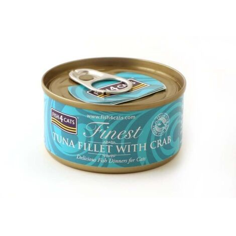 Fish4Cats - Filetti di tonno con granchio - Cibo umido per gatti 70 g