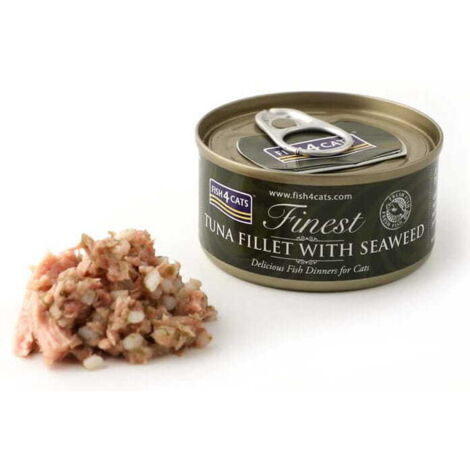 FISH4CATS Thunfischfilet mit Algen – Nassfutter für Katzen – 12 x 70 g