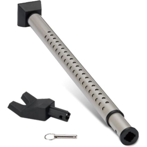 Fishtec – Barre de sécurité anti-effraction télescopique 71-114 cm – Alarme 100 dB avec détecteur de vibration – Acier, ABS, TPR