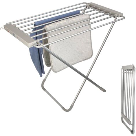 Fishtec – Etendoir à linge suspendu 8 barres en aluminium – Longueur 95 cm – Largeur 63 cm – Hauteur 74 cm – Alimentation 230 V