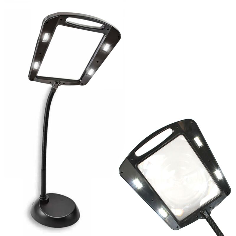 Fishtec - Grande Loupe de bureau à Poser 100cm 12 led Grossissement 5X