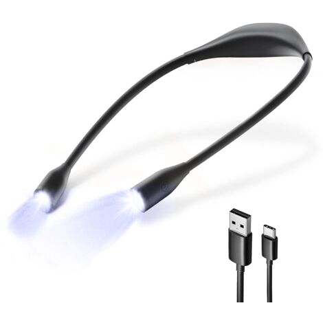 Fishtec – Lampe de lecture rechargeable flexible – 3 couleurs de lumière – Autonomie 20h – USB-C – Pour lecture et bricolage de précision