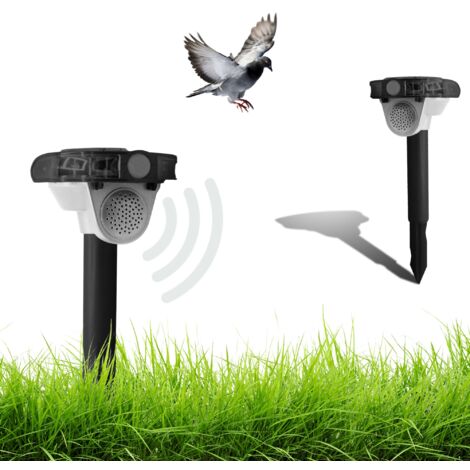 Fishtec – Répulsif solaire sonore 270° – Flash LED étanche IPX4 – Détection infrarouge pour éloigner volatiles et nuisibles – Autonome avec panneau solaire
