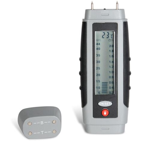 Fishtec – Testeur d'humidité digital pour bois et plâtre – Affichage LCD et LED – Précision +/- 2% – Alimentation par 2 piles AA