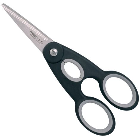 Fiskars 1003034 Forbici da cucina Mancini, Destrimani 220 mm Nero