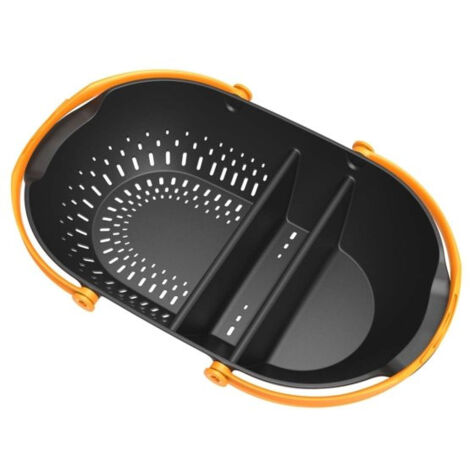 Fiskars 1062831 - Cesta per il raccolto in plastica nero/arancione drenante