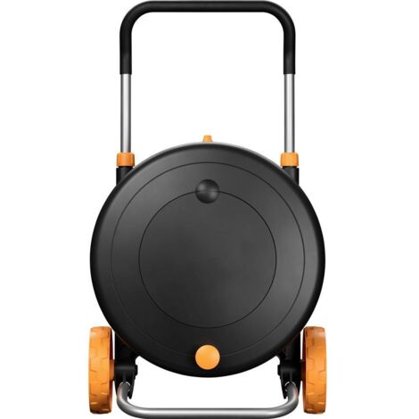 Fiskars 1071670 Comfort Waterwheel Carrello avvolgitubo 13 mm 31.5 m 1/2 pollice 1 pz. Nero, Arancione