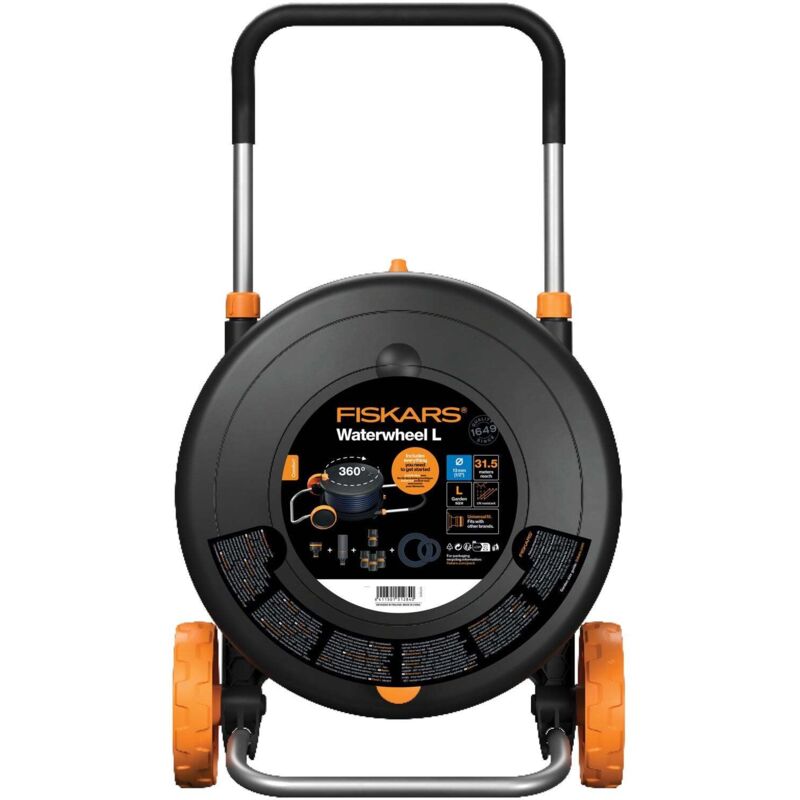 Fiskars 1071670 Comfort hose cart 13 mm 31.5 m 1/2 inch black orange