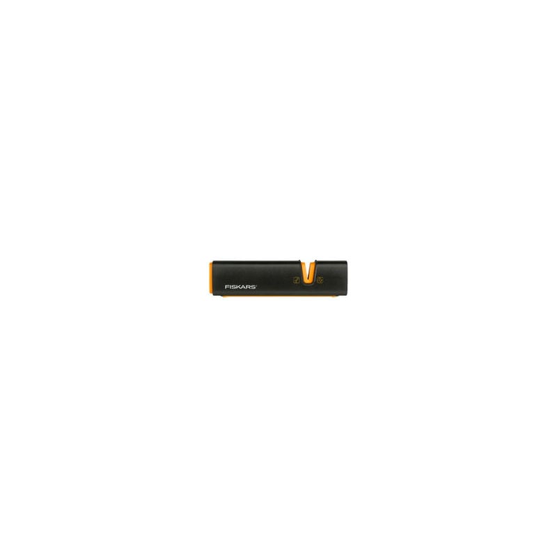 

Fiskars Afilador para hachas y cuchillos, Piedra de afilar de cerámica/Carcasa de plástico reforzado con fibra de vidrio, Negro/Naranja, Xsharp,