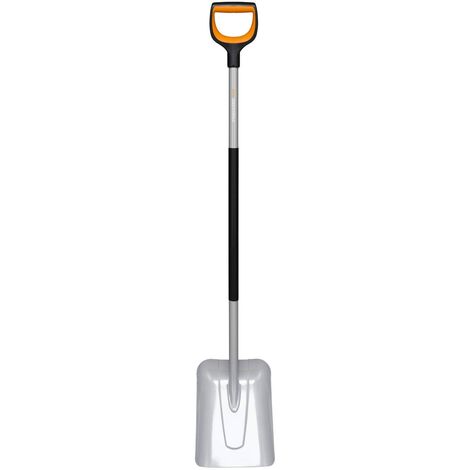 Fiskars Badile per Sollevare e Spostare Neve e Altri Materiali, Lunghezza: 130 cm, Lama in Resistente Acciaio al Boro, Nero/Arancione, Xact, 1066731