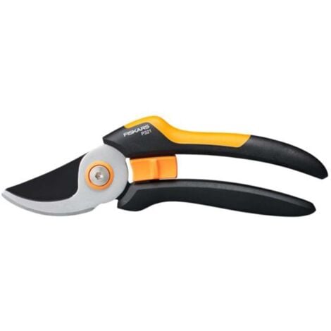 FISKARS Bypass-Gartenschere M, Solid, Edelstahl-Klingen, Länge: 20,1 cm, Schwarz/Orange