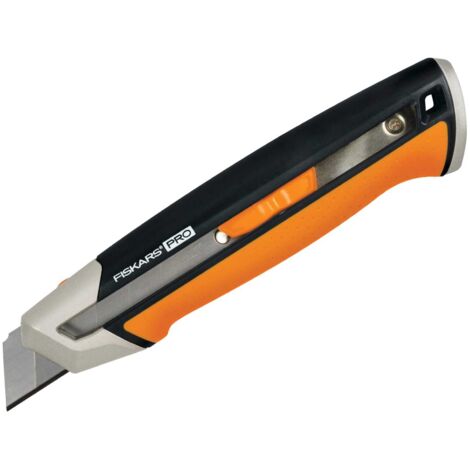 Fiskars CarbonMax Rotary Cutter with 25mm Refillable Blades, 19.4 cm Length, Stainless Steel Blade, Black and Orange