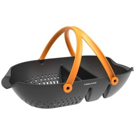 Fiskars Cesta de cosecha Jardín Plus negro y naranja