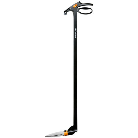 Fiskars Cisaille à gazon longue portée, Mécanisme anti-bourrage Servo-System, Longueur: 100 cm, Lames en acier/Poignée et manche en plastique renforcé de fibre de verre, Noir, GS46, 1000590