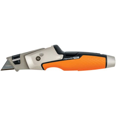Fiskars Coltello da imbianchino, Lunghezza 19,1 cm, Acciaio inox/Plastica, Nero/Arancione, CarbonMax, 1027225