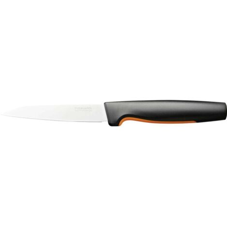Fiskars – Couteau à légumes 1057542 noir – Lame en acier inoxydable japonais 120 mm – Conception ergonomique avec protection des doigts