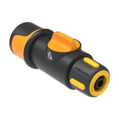 FISKARS FIBERCOMP Schnellverbinder mit Ventil, Sprinklerschlauchanschluss 9 mm