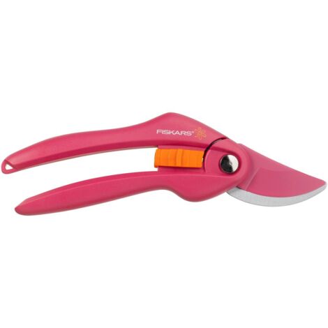 FISKARS Forbici con Lame Bypass, Lunghezza: 20 Cm, Diametro di Taglio: 2.2 Cm, Lame in Acciaio al Carbonio con Rivestimento Antiaderente/Impugnature in Plastica Rinforzata con Fibra di Vetro