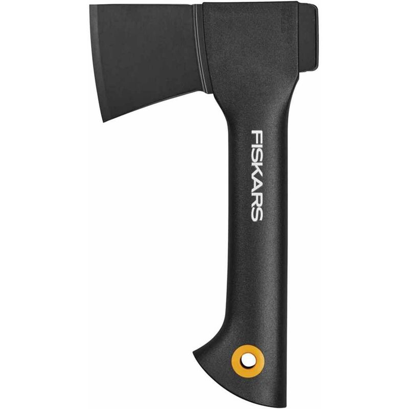 

Fiskars Hacha pequeña de camping Solid A5. Una hoja que se mantiene ultra afilada. Forjada en acero al carbono de alta calidad. Doble endurecimiento.