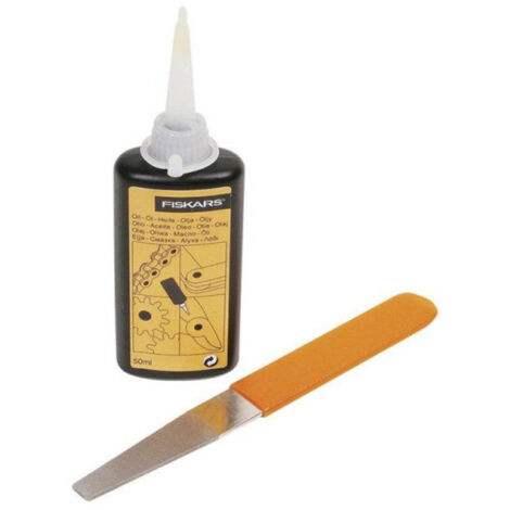 Fiskars – Kit d'entretien outils de coupe – Lime diamant pour aciers trempés – Huile anti-corrosion – Guide d'entretien illustré - coupe-1001640