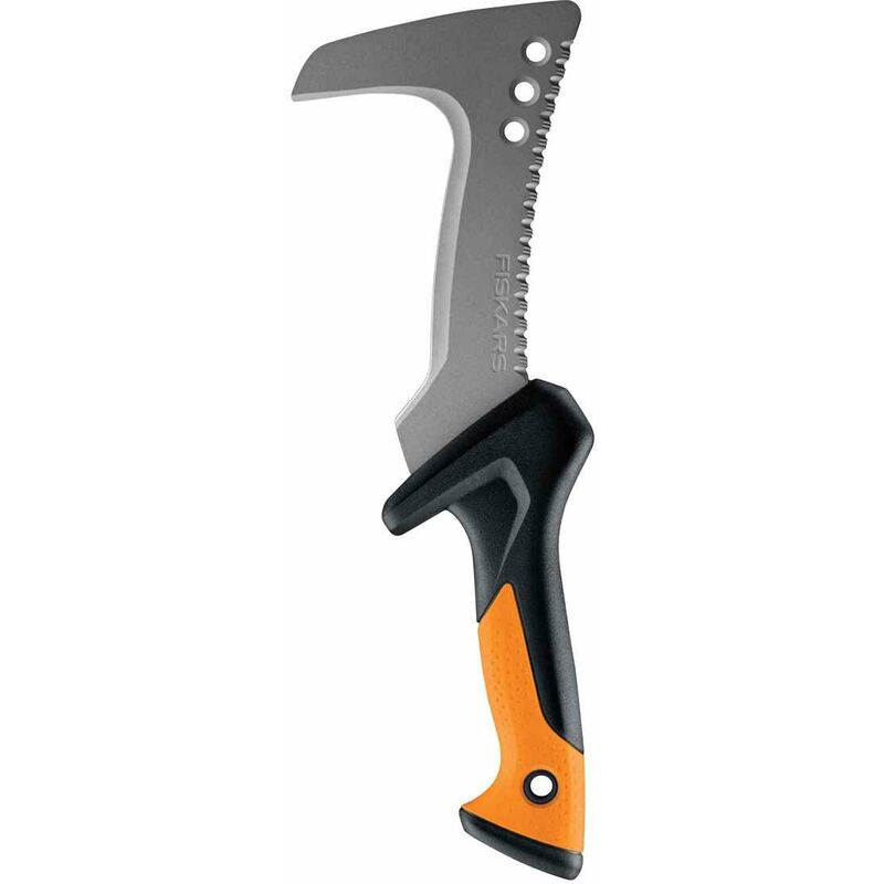 

Fiskars Machete desbrozar Solid. Hoja con gancho: para dividir las plantas, cortar terrones y lindes y sacar las malas hierbas. Borde dentado: para