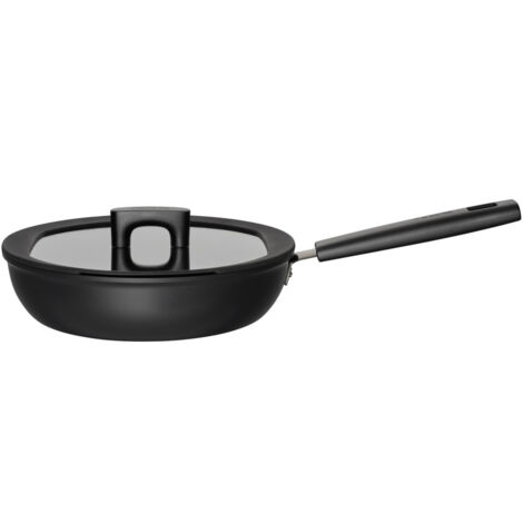 Fiskars Padella per saltare con coperchio, Ø 26 cm, Capacità: 2,8 litri, Adatta a tutti i piani cottura, Alluminio/Plastica, Resistente ai graffi, Rivestimento antiaderente, Hard Face, 1052231