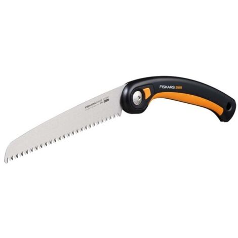 Fiskars Plus SW69 sierra plegable negra y naranja 21 cm