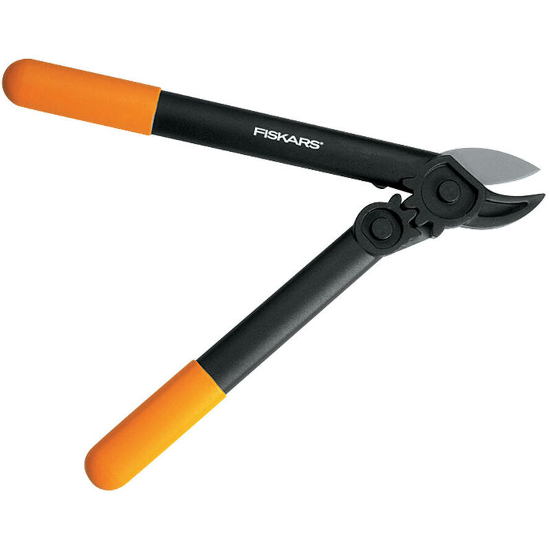 Fiskars - Coupe-branches à enclume pour bois sec et dur, Système à crémaillère PowerGear ii, Diamètre de coupe: 3,5 cm, Lames en acier trempé avec