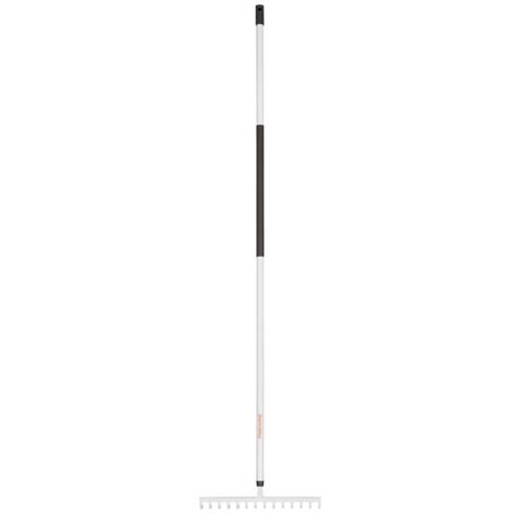 Fiskars – Râteau léger 360mm – 14 dents courbes en acier carbone – Longueur 1570mm pour ameublir et niveler le sol – Design finlandais