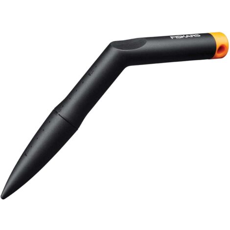 Fiskars Solid Long-Handled Garden Trowel with Reinforced Fiberglass Plastic, 26 cm, Black and Orange