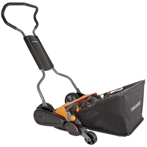 Fiskars StaySharp Max - Tondeuse à gazon - incl. bac de ramassage - 46cm