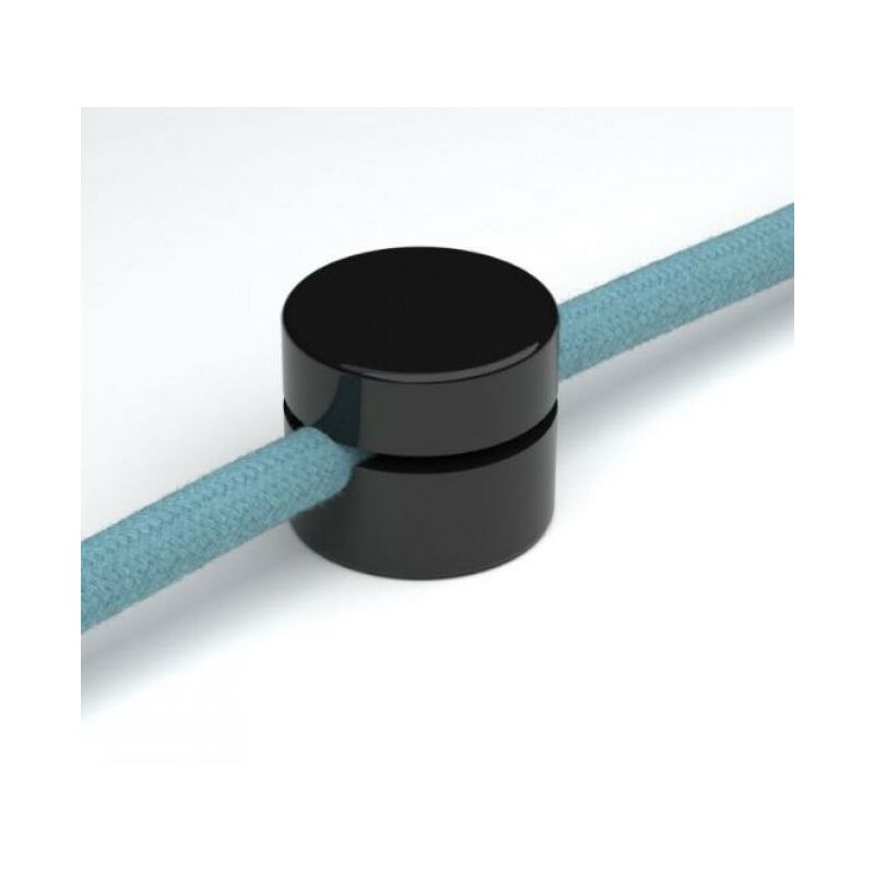 Image of Creative Cables - Fissaggio a parete passacavo universale per cavo tessile per illuminazione 2x0,75 e 3x0,75 - 2 pezzi Nero - Nero