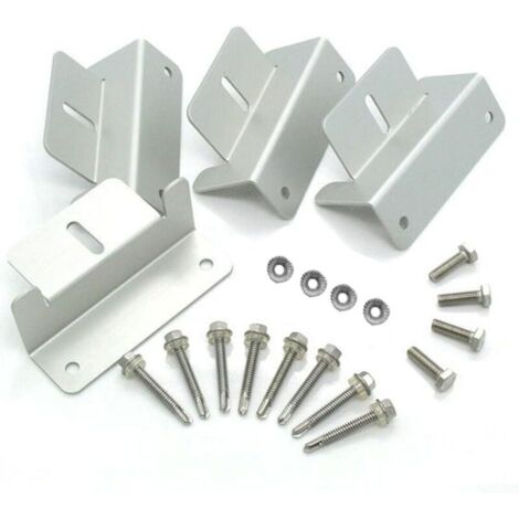 Fissate saldamente i vostri pannelli solari. Set completo di 48 staffe in alluminio con dadi e bulloni, progettate per camper e imbarcazioni (4 set).