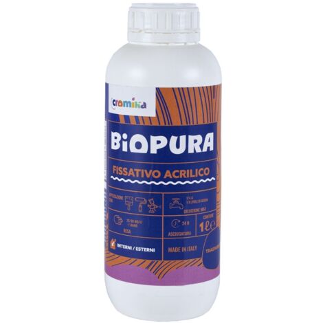 Fissativo isolante acrilico supporti assorbenti diluibile linea biopura cromika formato 1 lt - confezione 1