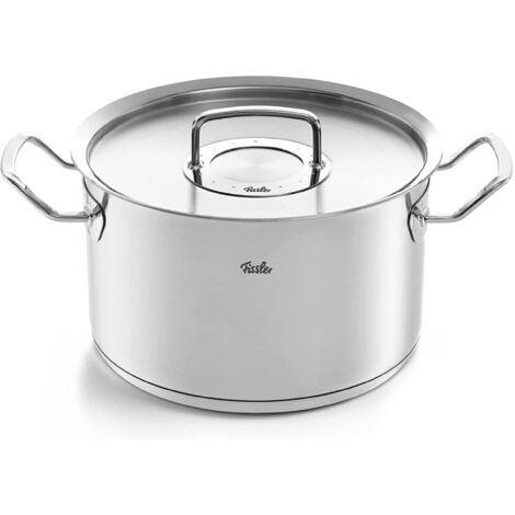 Fissler Original,Profi Collection Pentola per arrosti in acciaio innox 4.6 L, 24 cm, con coperchio in metallo, adatta per fornelli a induzione