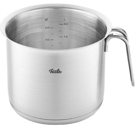 Fissler Original,Profi Collection Tegame per latte in acciaio inox 2.6 L, 16 cm, con bordo di versamento e scala di misurazione interna, per cottura a induzione