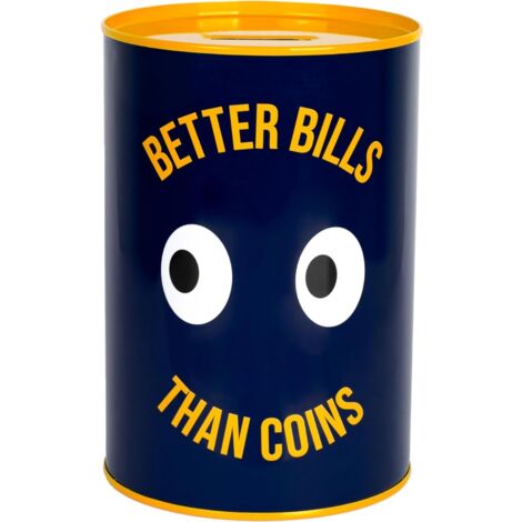 FISURA SALVADANAIO OCCHI 'BETTER BILLS THAN COINS' BLU