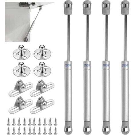 Fitags – Lot de 4 vérins à gaz pour meuble de cuisine – Capacité 120N – Installation facile – Matériaux ABS et acier – Conception silencieuse