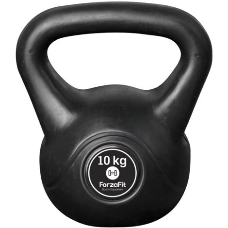 Fitness-Gewicht - 10kg - Schwarz - Kunststoff-Training-Glockengewicht für Hantel-Außenbereich