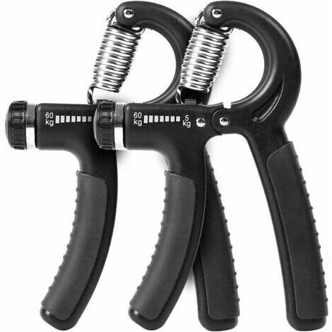 Fitness-Griffkräftigungs-Set (5-60 kg), 2er-Pack – Verstellbare Griffe mit Edelstahlfeder für Handgelenke, Finger, Unterarme und Hände