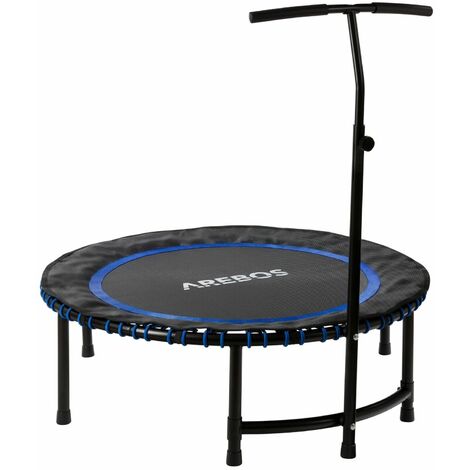 AREBOS Fitness Trampolin Mini Trampolin Rund Blau - azul