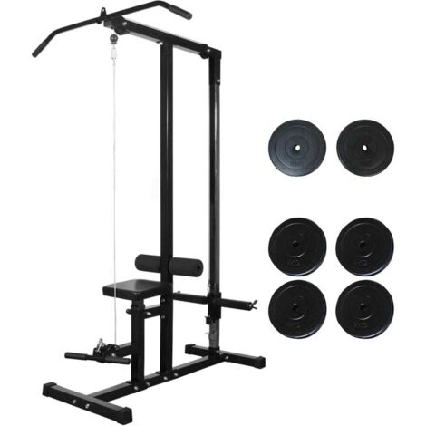 Fitnessstation mit Gewichtsscheiben 40 kg vidaXL