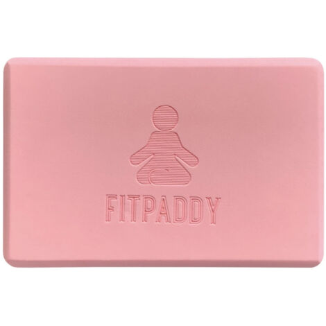 FITPADDY Mattoncini Yoga Rosa in EVA Espanso, Set di 2 Blocchi per Yoga 220x150x75mm