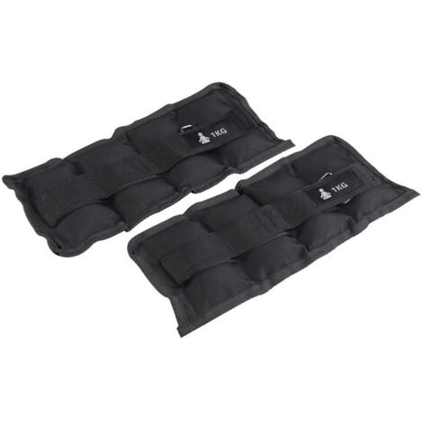 FITPADDY Pesi DuoFlex per Caviglie e Polsi 1kg Nero AKWW2X1BK Attrezzatura Fitness