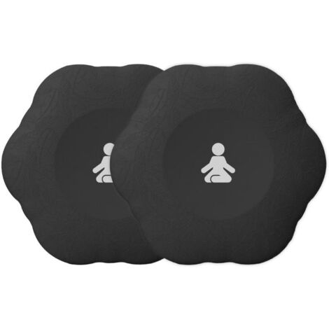 FITPADDY Tappetini Yoga Ginocchia Nero Poliuretano 2 Pezzi Protezione Comfort