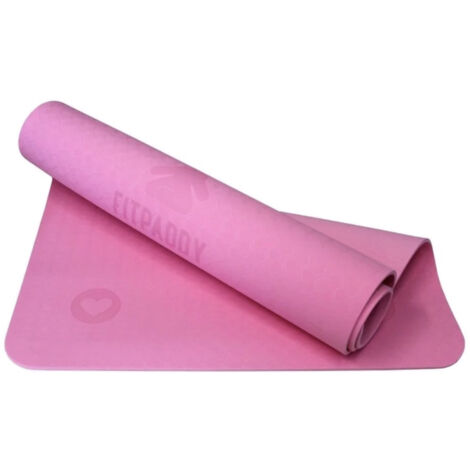 FITPADDY Tappetino Yoga TPE Rosa 6mm Antiscivolo 610x1200mm Ultraleggero 650g