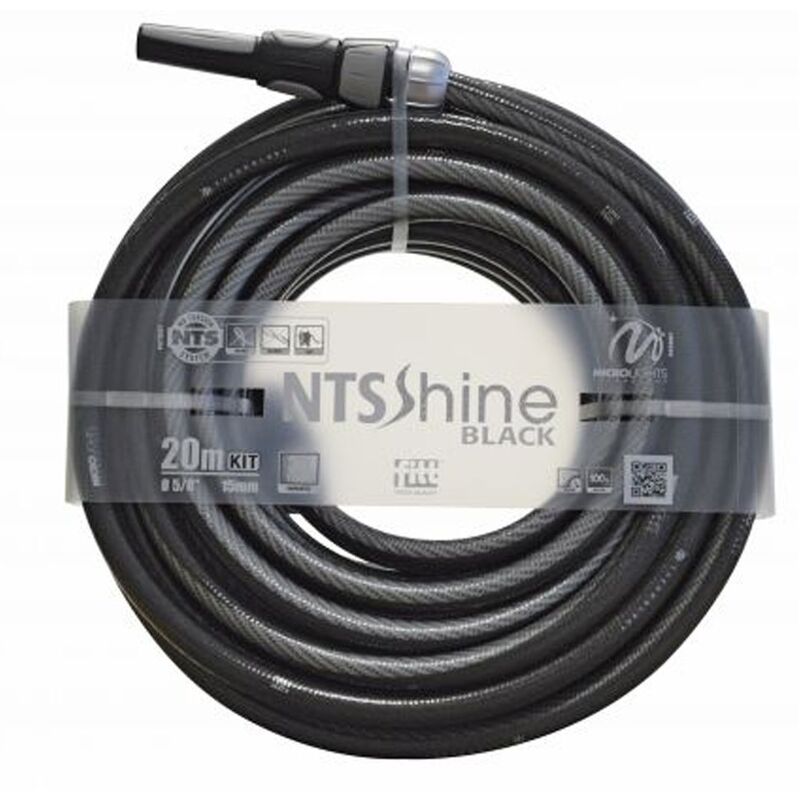 Fitt Black Kit Tuyau nts Shine Noir 15 mm x 20 m, Brillant